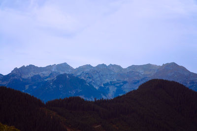 Scenic view of mountains against sky