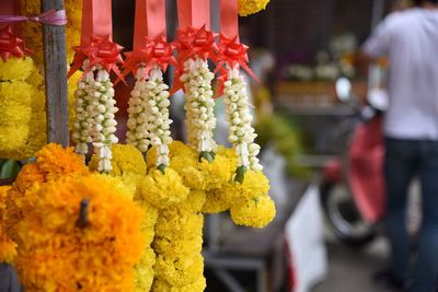 Close-up of yellow flower for sale in market