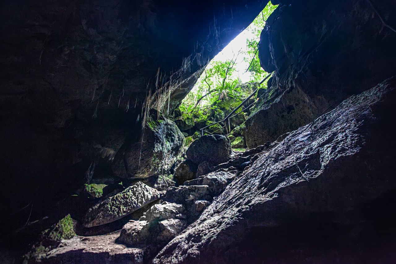 cave, nature, rock, land, environment, beauty in nature, no people, landscape, scenics - nature, outdoors, darkness, water, mountain, rock formation, tree, non-urban scene, plant, tranquility, travel destinations, travel, formation, forest, geology