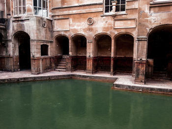 Reflection of building in water