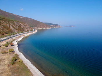 High angle view of sea against sky