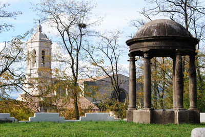 View of cemetery against sky