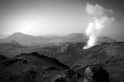 Panoramic view of mountains against sky