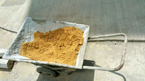 High angle view of food on table