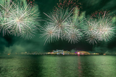 Fireworks in yas bay for celebrating eid al adha