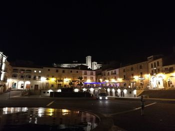 Illuminated city at night