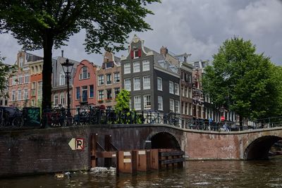 Bridge over river in city