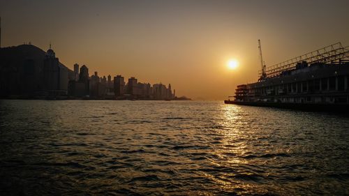 Sunset over calm sea