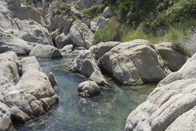 Rocks in sea