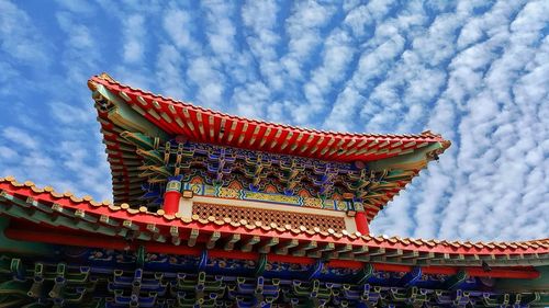 Low angle view of temple against sky