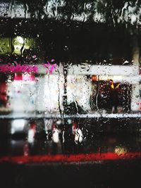 Full frame shot of wet glass window