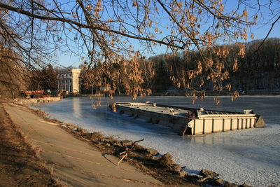 Built structure with trees in background