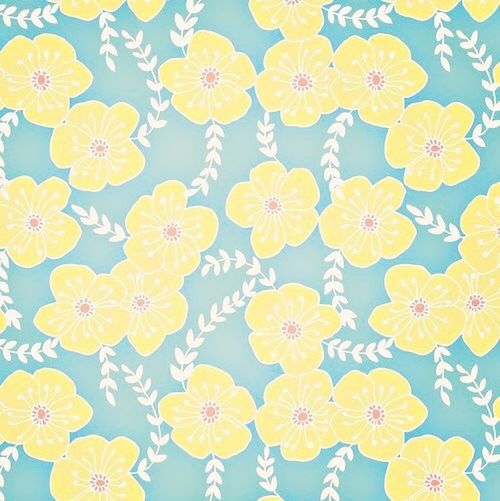 pattern, floral pattern, backgrounds, yellow, blue, flower, plant, beauty, retro styled, flower head, pastel colored, seamless pattern, no people, day