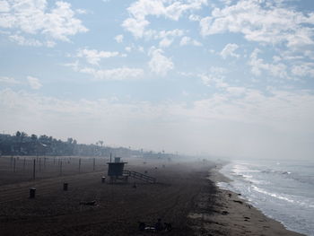 High angle view of beach against sky