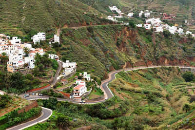 High angle view of city street