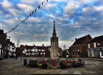 Church against cloudy sky