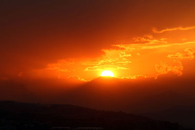 Scenic view of dramatic sky during sunset