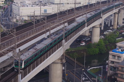 Local train on the jr saikyo line, saitama prefecture, japan