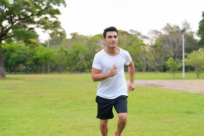 Full length of man standing on field