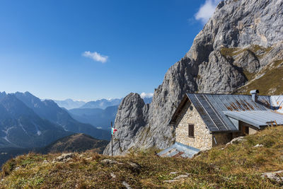 Scenic view of mountain range against sky