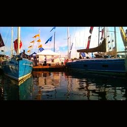 Boats in harbor