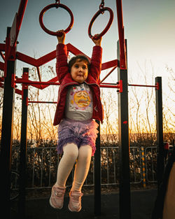 Portrait of cute girl playing in park