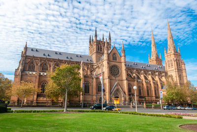 Low angle view of historic building against sky