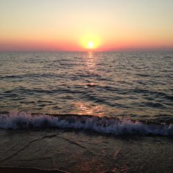 Scenic view of sea at sunset