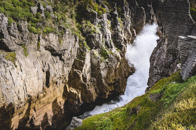 Scenic view of waterfall