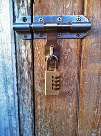 Close-up of metal door