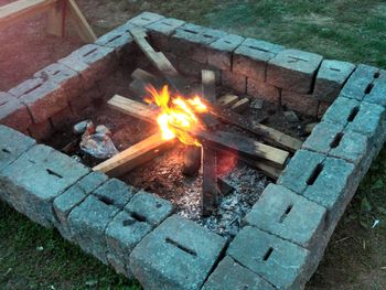 View of fireplace