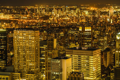 Illuminated cityscape at night