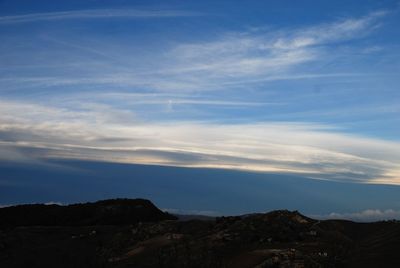 Scenic view of clouds against blue sky