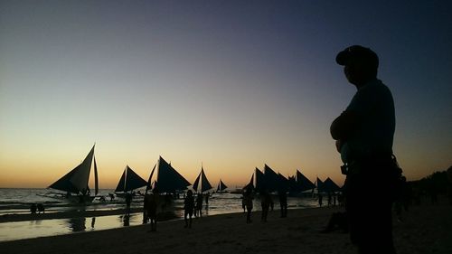 Scenic view of sea at sunset