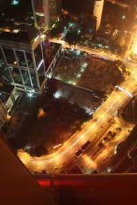 Aerial view of illuminated city