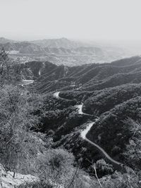 High angle view of snow covered landscape