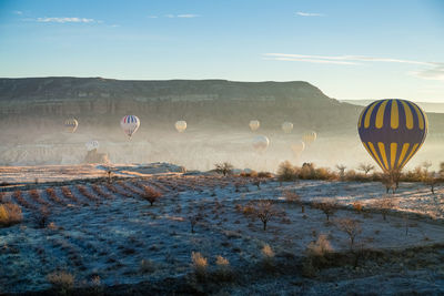 Hot air balloon against sky