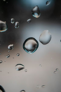 Full frame shot of wet glass