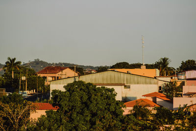 High angle view of townscape against sky