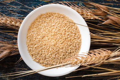 High angle view of food in bowl