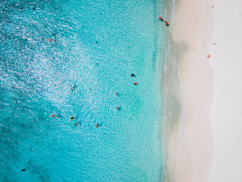 High angle view of people on beach