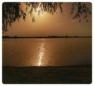 Scenic view of sunset over sea