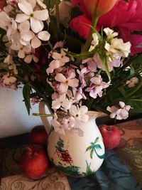 Close-up of flowering plant on table