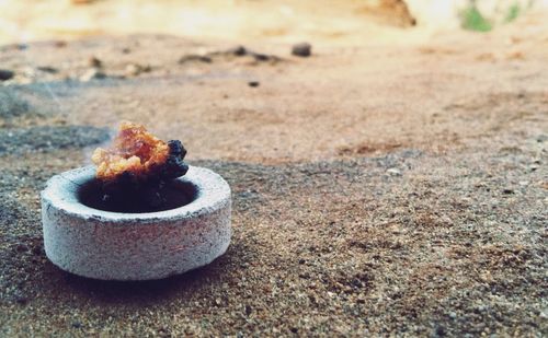 Frankincense burning on field