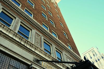 Low angle view of building against clear sky