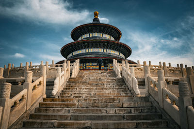 Low angle view of temple against sky