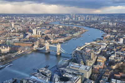 High angle view of city