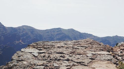 Scenic view of mountains against clear sky