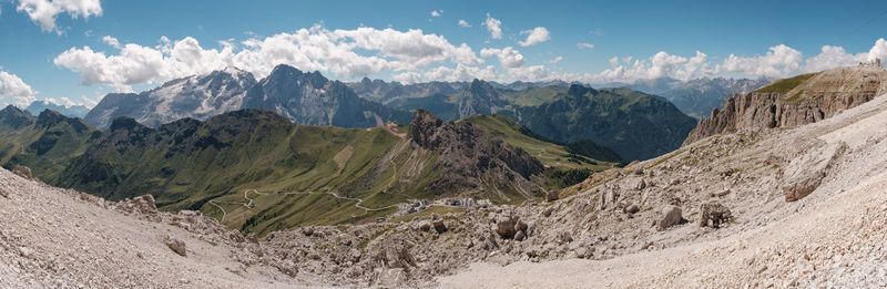 Val badia view from sass pordoi - alto adige sudtirol - italy