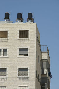 Low angle view of building against clear sky